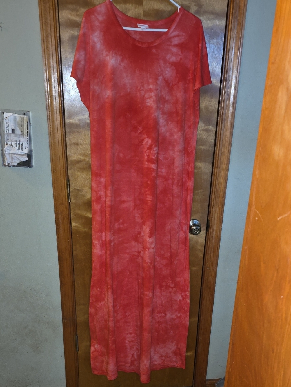 LuLaRoe Red Tie-Dye Maxi Dress